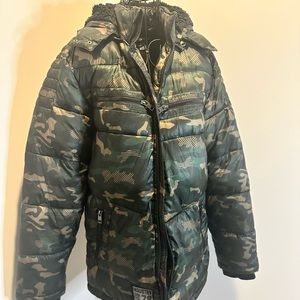 Youth Diesel Winter Jacket Parka Camo Print Size 16